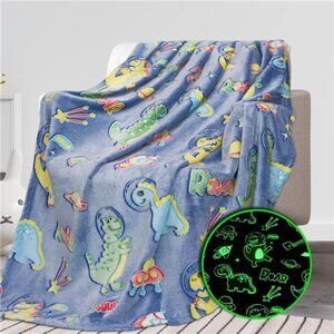 Glow in The Dark Blanket Dinosaur Gifts for Boys for Kids Dinosaur Toys for Kids